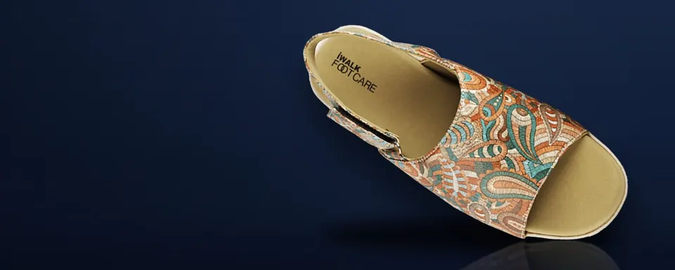 AJL 32 women's diabetic sandals in paisley print