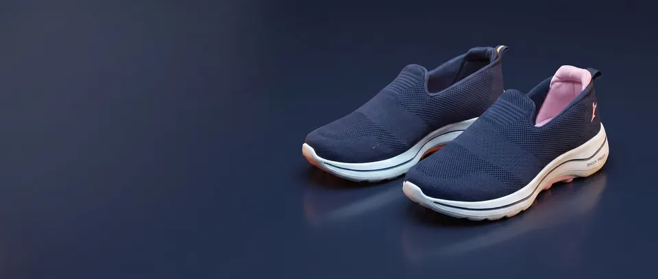 iWALK men and women navy knit walking shoes
