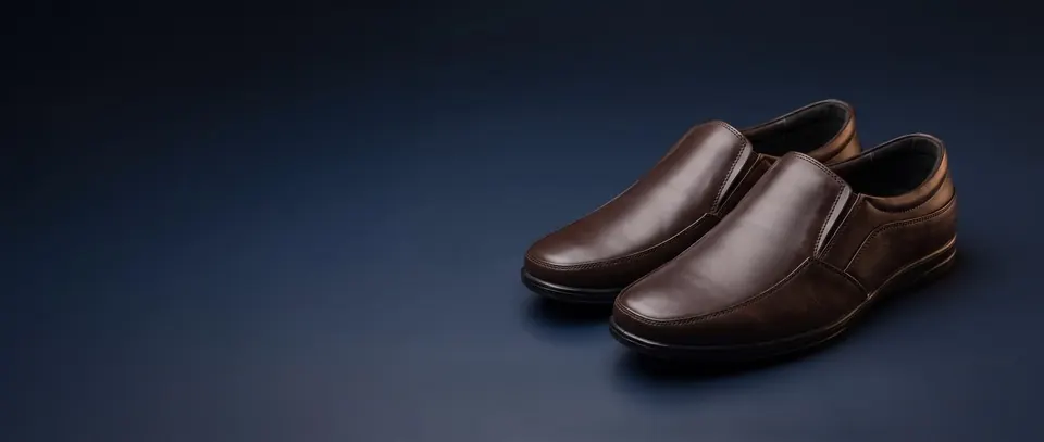 Slippon brown leather orthopedic slip-on shoes